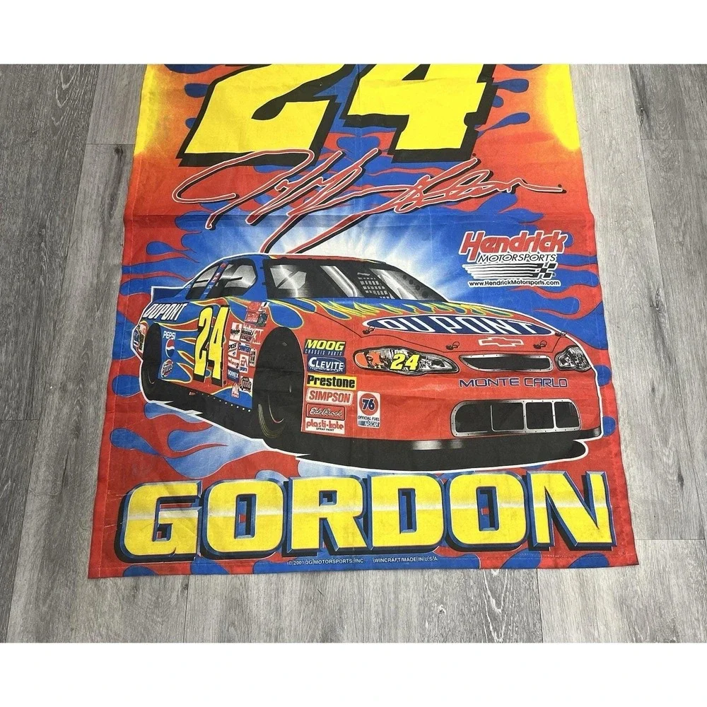 Vintage 90s NASCAR Jeff Gordon #24 Racing Garden Flag by WinCraft USA Made